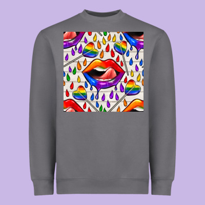 Pride Lgbtq Lips And Heart Lollipop Seamless Patte Heavyweight Sweatshirt Designed By Bundleandbundleshop