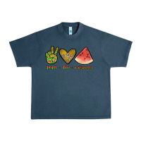 Midnight Navy peace love watermelon Urban Heavy Tee - JahusDesignShop
