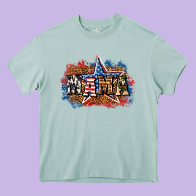 Patriotic Mama Heavy Core Tee Designed By Bundleandbundleshop