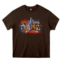 Chocolate Brown Patriotic Mama Heavy Core Tee - BundleAndBundleShop