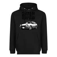 Black initial d fujiwara tofu shop ae86 manga Heavyweight Hoodie - lanVoArt