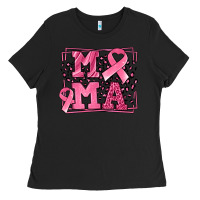 Black Breast Cancer Awareness mama ribbon Ladies Tee - LillyAllenDesigns