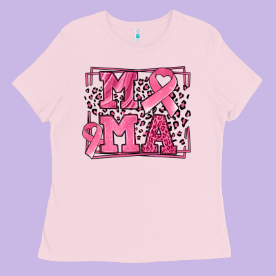 Breast Cancer Awareness Mama Ribbon Ladies Tee Designed By Lillyallendesigns