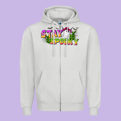 Stay Spooky Zipper Hoodie Designed By Cowhidedigitalart