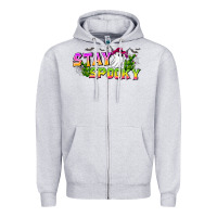 Heather Grey Stay Spooky Zipper Hoodie - CowhideDigitalArt