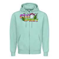 Seafoam Stay Spooky Zipper Hoodie - CowhideDigitalArt