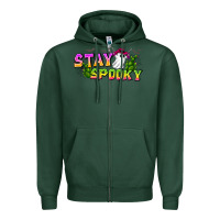 Sports Green Stay Spooky Zipper Hoodie - CowhideDigitalArt