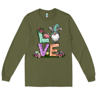 Army Green easter gnome easter bunny gnome Long Sleeve Tee - Jasminsmagicworld