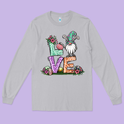 Easter Gnome Easter Bunny Gnome Long Sleeve Tee Designed By Jasminsmagicworld