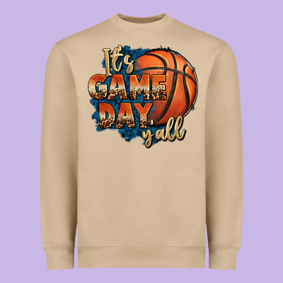 It's Game Day Y'all Basketball Heavyweight Sweatshirt Designed By Fadigitalartstudio