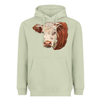 Matcha hereford cow face Heavyweight Hoodie - LillyAllenDesigns