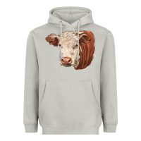 Hereford Cow Face Heavyweight Hoodie | Teevron