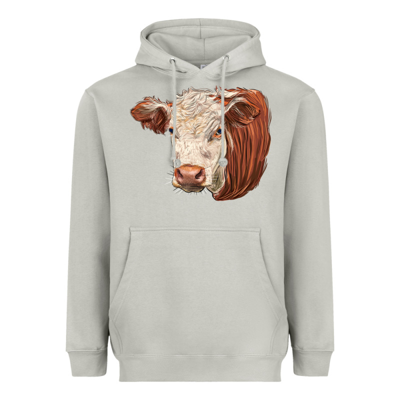 Hereford Cow Face Heavyweight Hoodie by LillyAllenDesigns | Teevron