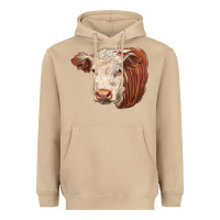 Mushroom hereford cow face Heavyweight Hoodie - LillyAllenDesigns