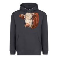 Smoke hereford cow face Heavyweight Hoodie - LillyAllenDesigns
