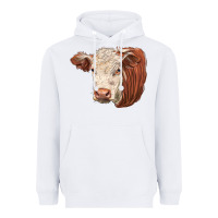 White hereford cow face Heavyweight Hoodie - LillyAllenDesigns