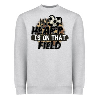 Heather Grey my heart is on that field soccer Heavyweight Sweatshirt - FaDigitalArtStudio