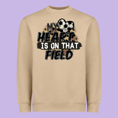 My Heart Is On That Field Soccer Heavyweight Sweatshirt Designed By Fadigitalartstudio