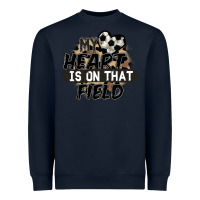 Navy my heart is on that field soccer Heavyweight Sweatshirt - FaDigitalArtStudio