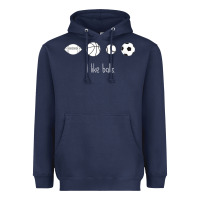 Navy Funny Sports Balls Gag Gift Heavyweight Hoodie - lanVoArt