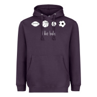 Plum Funny Sports Balls Gag Gift Heavyweight Hoodie - lanVoArt