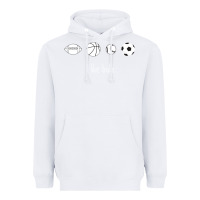 White Funny Sports Balls Gag Gift Heavyweight Hoodie - lanVoArt