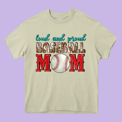 Loud And Proud Baseball Mom Heavy Core Tee Designed By Bundleandbundleshop