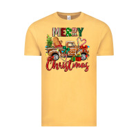 Vintage Mustard merry christmas gingerbread truck Vintage Tee - texasbilliewilder