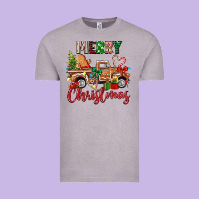 Merry Christmas Gingerbread Truck Vintage Tee Designed By Texasbilliewilder