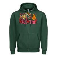 Sports Green Nach Valentine Zipper Hoodie - CowhideDigitalArt