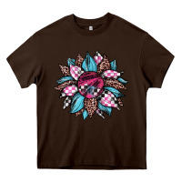 Chocolate Brown race leopard sunflower Heavy Core Tee - JahusDesignShop