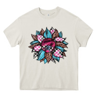 Cream race leopard sunflower Heavy Core Tee - JahusDesignShop