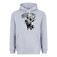 Heather Grey present mic screaming Heavyweight Hoodie - lanVoArt