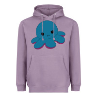 Lavender angry blue moody reversible octopus Heavyweight Hoodie - lanVoArt