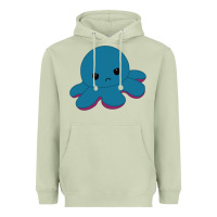 Matcha angry blue moody reversible octopus Heavyweight Hoodie - lanVoArt