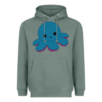 Sage angry blue moody reversible octopus Heavyweight Hoodie - lanVoArt