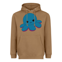 Toasted Coconut angry blue moody reversible octopus Heavyweight Hoodie - lanVoArt