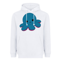 White angry blue moody reversible octopus Heavyweight Hoodie - lanVoArt