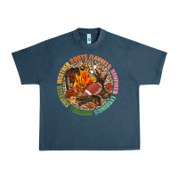 Midnight Navy Boots flannels bonfires leggins football Urban Heavy Tee - NancyCooperArtShop