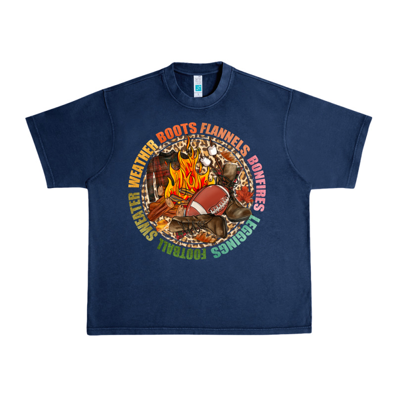 Boots Flannels Bonfires Leggins Football Urban Heavy Tee by NancyCooperArtShop | Teevron