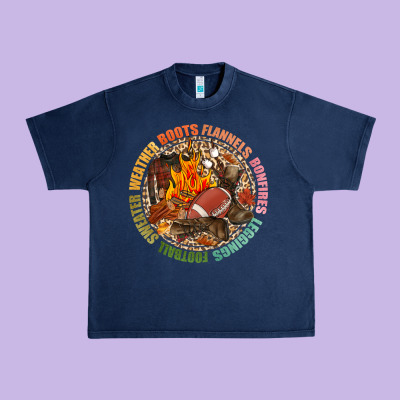 Boots Flannels Bonfires Leggins Football Urban Heavy Tee Designed By Nancycooperartshop