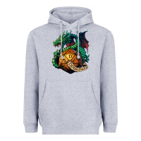 Heather Grey dragon and a d20 Heavyweight Hoodie - lanVoArt