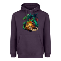 Plum dragon and a d20 Heavyweight Hoodie - lanVoArt