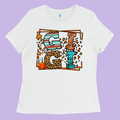 Fall Autumn Leopard Gigi Ladies Tee Designed By Lillyallendesigns