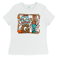 White Fall Autumn Leopard Gigi Ladies Tee - LillyAllenDesigns