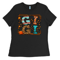 Black Fall Autumn Leopard Gigi Ladies Tee - LillyAllenDesigns