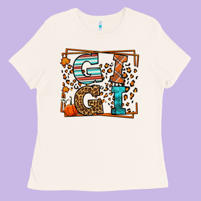 Fall Autumn Leopard Gigi Ladies Tee Designed By Lillyallendesigns