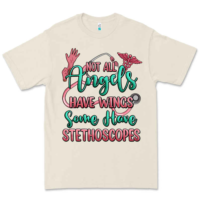 Not All Angels Have Wings Some Have Stethoscopes Premium Tee by RanaPortraitStore | Teevron