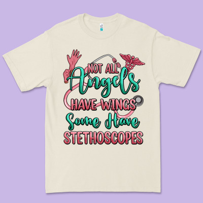 Not All Angels Have Wings Some Have Stethoscopes Premium Tee Designed By Ranaportraitstore