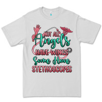Dove Grey not all angels have wings some have stethoscopes Premium Tee - RanaPortraitStore